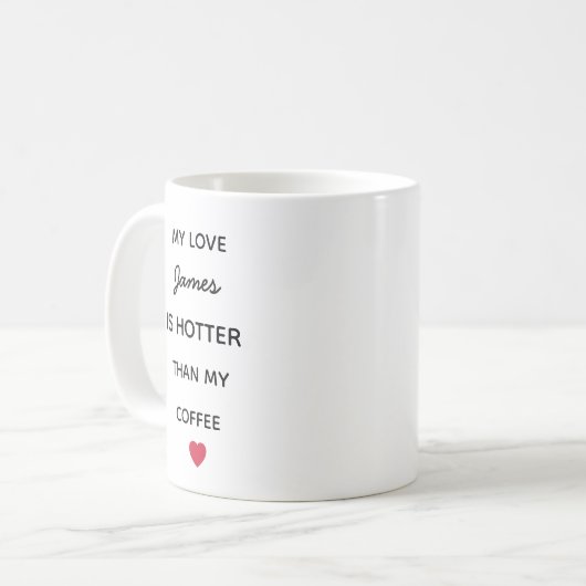 Modern Personalized Love Coffee Mug Koffiemok (Voorkant links)