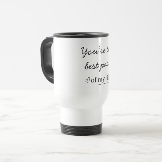 Modern Personalized Love Quote Travel Mug Reisbeker (Voorkant links)