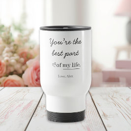 Modern Personalized Love Quote Travel Mug Reisbeker