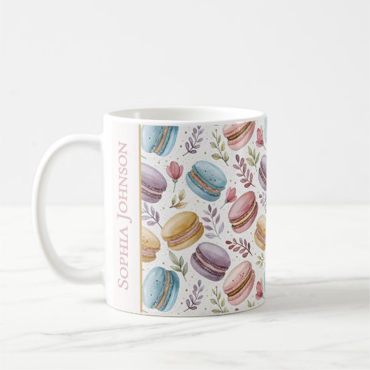 Modern Personalized Macaron Desserts Koffiemok (Links)
