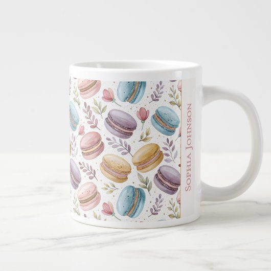 Modern Personalized Macaroon Desserts Grote Koffiekop (Rechts)