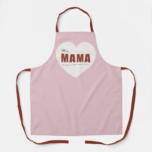Modern Personalized Mama Heart Apron Schort (Voorkant)