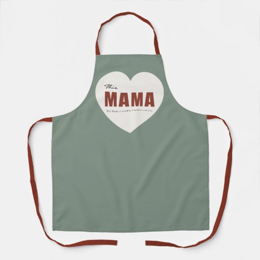 Modern Personalized Mama Heart Apron Schort (Voorkant)