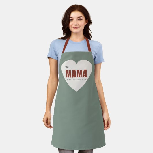 Modern Personalized Mama Heart Apron Schort (Gedragen)