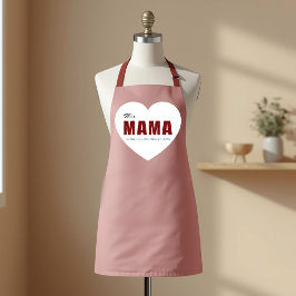 Modern Personalized Mama Heart Apron Schort