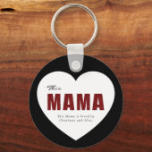 Modern Personalized Mama Heart Keychain (Voorkant)