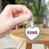 Modern Personalized Mama Heart Keychain