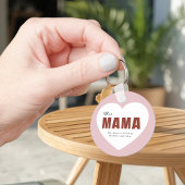 Modern Personalized Mama Heart Keychain