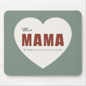 Modern Personalized Mama Heart Mouse Pad Muismat (Voorkant)