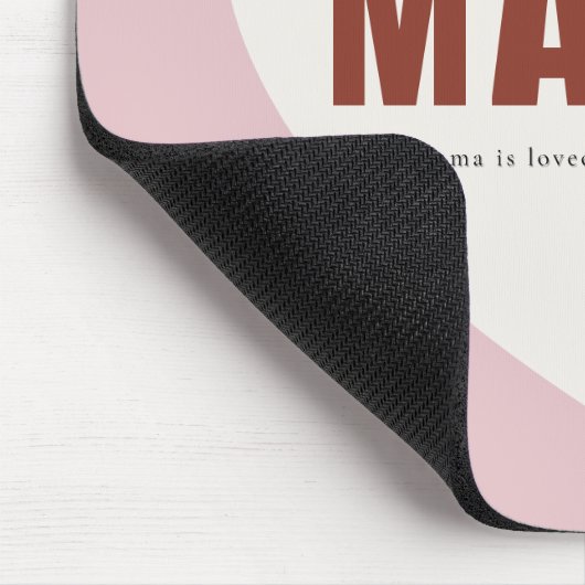 Modern Personalized Mama Heart Mouse Pad Muismat (Hoek)