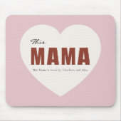 Modern Personalized Mama Heart Mouse Pad Muismat (Voorkant)