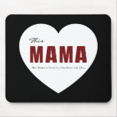 Modern Personalized Mama Heart Mouse Pad Muismat (Voorkant)