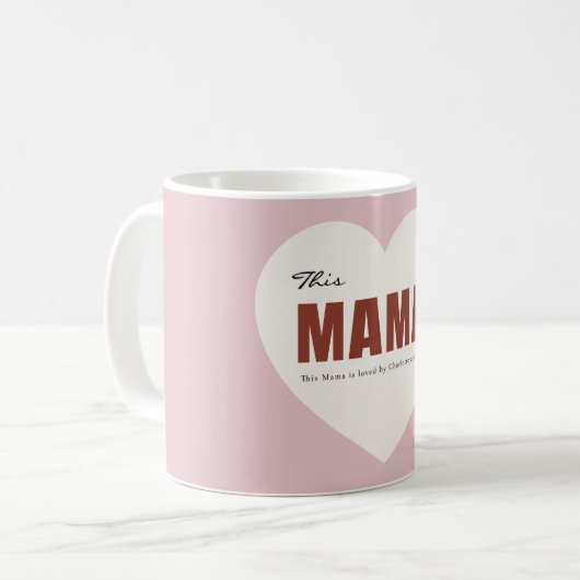 Modern Personalized Mama Heart Mug Koffiemok (Voorkant links)