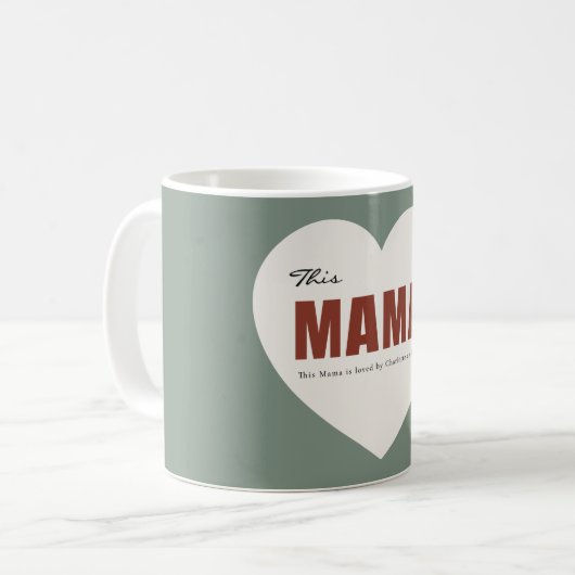 Modern Personalized Mama Heart Mug Koffiemok (Voorkant links)