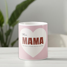 Modern Personalized Mama Heart Mug Koffiemok