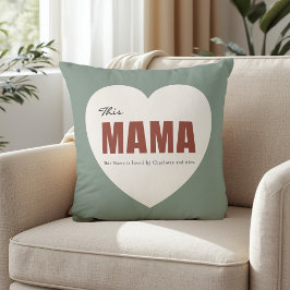 Modern Personalized Mama Heart Throw Pillow Kussen