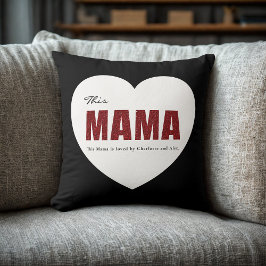 Modern Personalized Mama Heart Throw Pillow Kussen