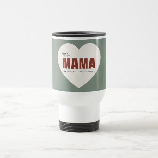 Modern Personalized Mama Heart Travel Mug Reisbeker (Center)