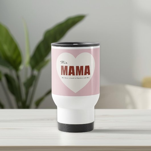 Modern Personalized Mama Heart Travel Mug Reisbeker