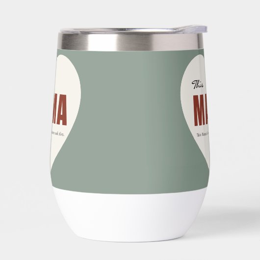 Modern Personalized Mama Heart Water Bottle (Links)