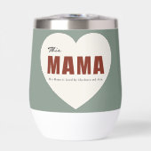 Modern Personalized Mama Heart Water Bottle (Voorkant)
