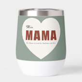 Modern Personalized Mama Heart Water Bottle (Achterkant)