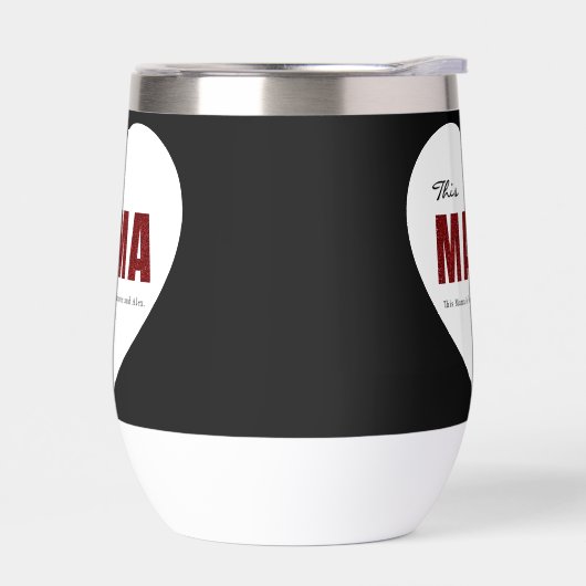 Modern Personalized Mama Heart Water Bottle (Links)