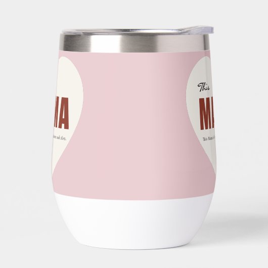 Modern Personalized Mama Heart Water Bottle (Links)