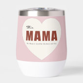 Modern Personalized Mama Heart Water Bottle (Voorkant)