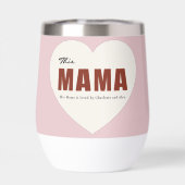 Modern Personalized Mama Heart Water Bottle (Achterkant)