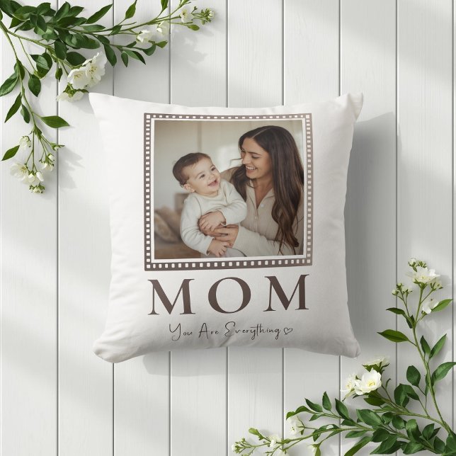Modern Personalized Mom Photo Throw Pillow Kussen (Creator heeft geüpload)