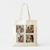 Modern Personalized Mom Superhero Photo Collage Tote Bag (Achterkant)