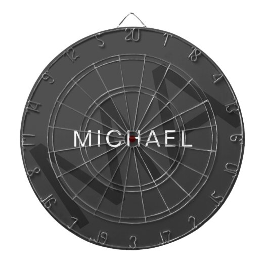 Modern Personalized Monogram Gray Dartbord (Voorkant)