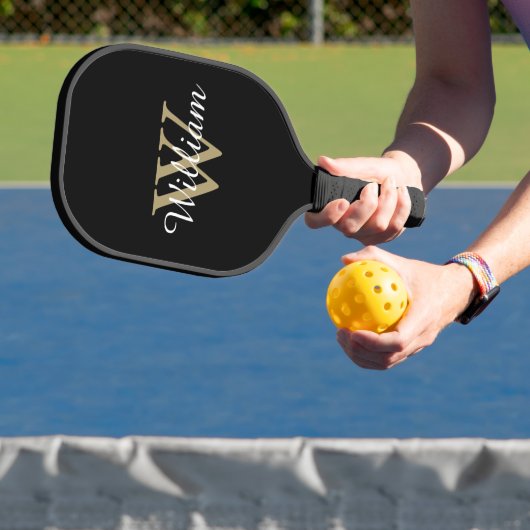 Modern Personalized Monogram Script Pickleball Paddle (Insitu)