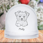 Modern Personalized Morkie Dog Christmas Sneeuwbol