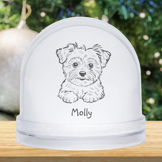 Modern Personalized Morkie Dog Christmas Sneeuwbol