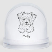 Modern Personalized Morkie Dog Christmas Sneeuwbol (Voorkant)