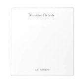 Modern Personalized Mother of the Bride Notepad Notitieblok (Voorkant)