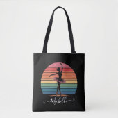 Modern Personalized Name Ballet Ballerina black    Tote Bag (Voorkant)