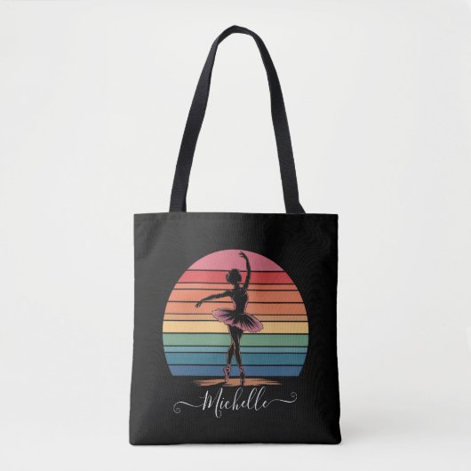Modern Personalized Name Ballet Ballerina black    Tote Bag (Voorkant)