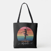 Modern Personalized Name Ballet Ballerina black    Tote Bag (Achterkant)
