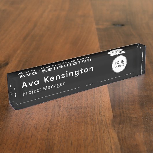 Modern Personalized Name Plate with Logo Naambordje (Zijkant)