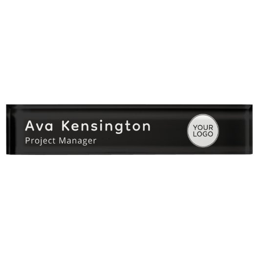 Modern Personalized Name Plate with Logo Naambordje (Voorkant)