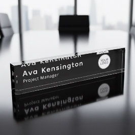 Modern Personalized Name Plate with Logo Naambordje