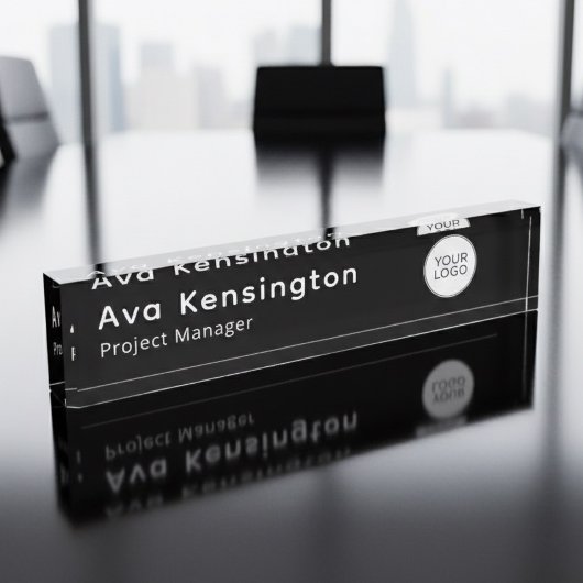 Modern Personalized Name Plate with Logo Naambordje
