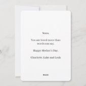 Modern Personalized Nana Floral Card Feestdagenkaart (Achterkant)