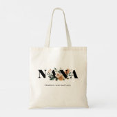 Modern Personalized Nana Floral Gift Tote Bag (Achterkant)