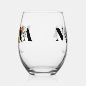 Modern Personalized Nana Floral Gift Wijnglas Zonder Voet (Links)