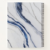 Modern Personalized Off-White Blue Marble  Notitieboek (Achterkant)