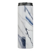 Modern Personalized Off-White Blue Marble  Thermosbeker (Achterkant)